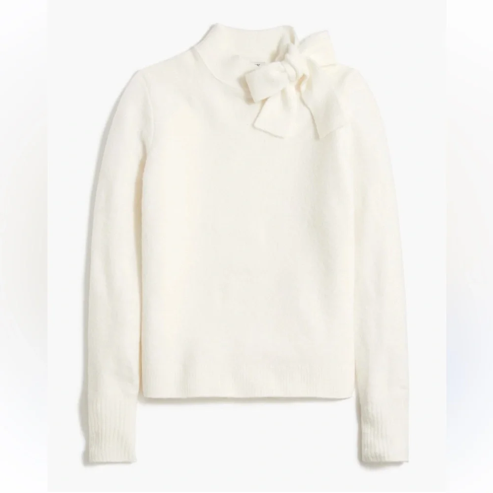J. Crew Cream Bow Sweater
